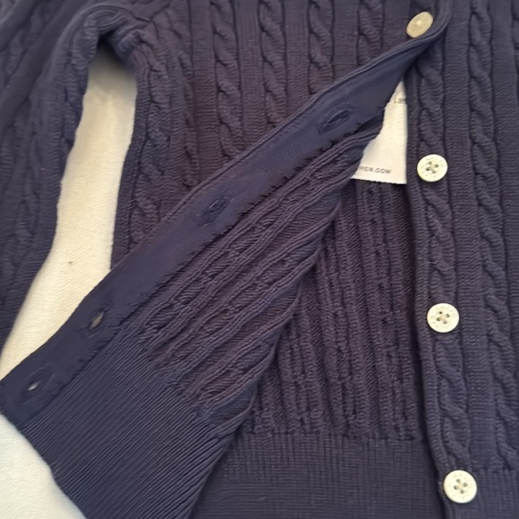 Brand New Ralph Lauren Navy Cable Knit Cardigan Sweater - 18 M - Picture 9 of 14